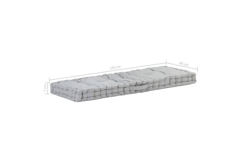 Hynde Til Pallesofa 120x40x7 cm Bomuld Grå - Grå - Havemøbler - Hynder - Hynder til bænk & havesofa