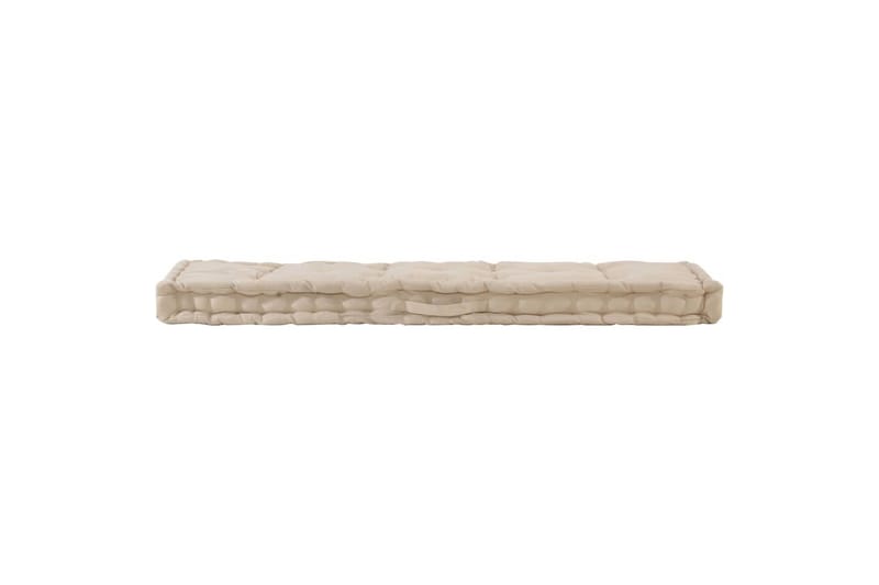 Hynde Til Pallesofa 120x40x7 cm Bomuld Beige - Beige - Hynder til bænk & havesofa