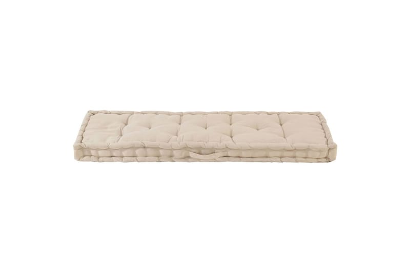 Hynde Til Pallesofa 120x40x7 cm Bomuld Beige - Beige - Havemøbler - Hynder - Hynder til bænk & havesofa