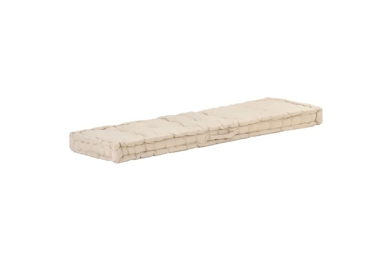 Hynde Til Pallesofa 120x40x7 cm Bomuld Beige - Beige - Hynder til bænk & havesofa