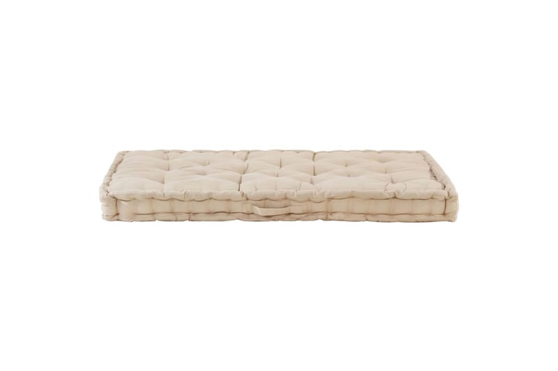 Hynde Til Pallesofa 120x80x10 cm Bomuld Beige - Beige - Havemøbler - Hynder - Hynder til bænk & havesofa