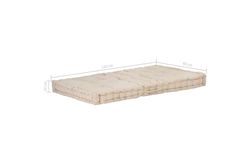 Hynde Til Pallesofa 120x80x10 cm Bomuld Beige - Beige - Havemøbler - Hynder - Hynder til bænk & havesofa