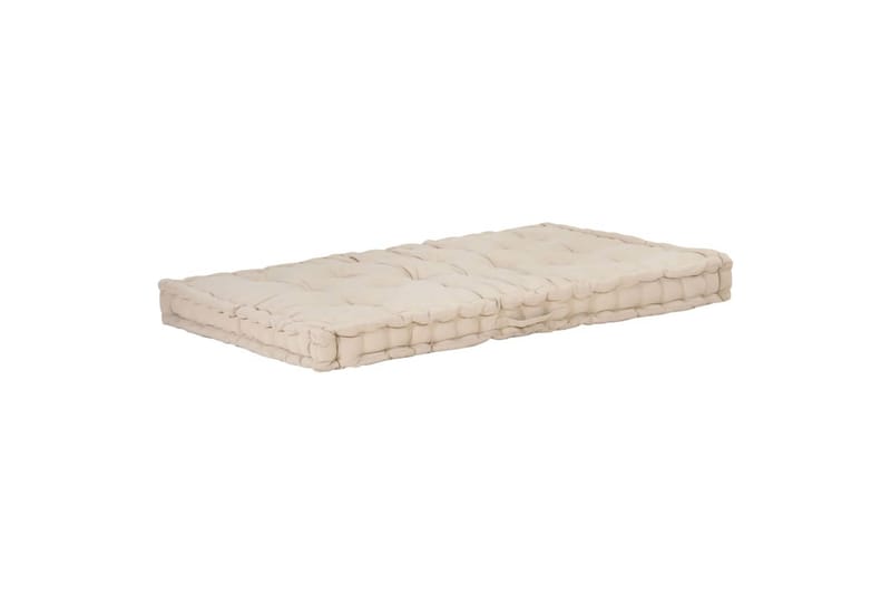 Hynde Til Pallesofa 120x80x10 cm Bomuld Beige - Beige - Havemøbler - Hynder - Hynder til bænk & havesofa