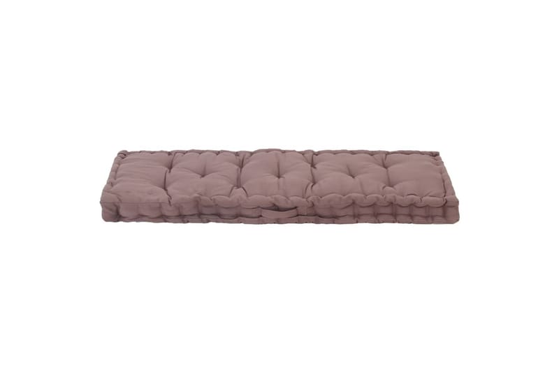Hynde Til Pallesofa 120x40x7 cm Bomuld Gråbrun - Brun - Havemøbler - Hynder - Hynder til bænk & havesofa