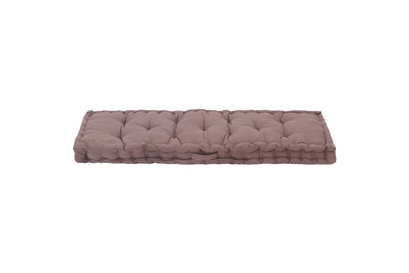 Hynde Til Pallesofa 120x40x7 cm Bomuld Gråbrun - Brun - Hynder til bænk & havesofa