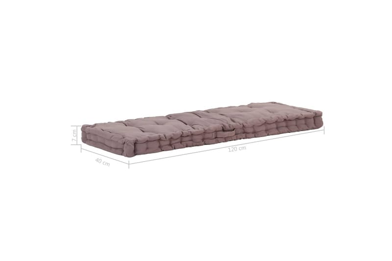 Hynde Til Pallesofa 120x40x7 cm Bomuld Gråbrun - Brun - Havemøbler - Hynder - Hynder til bænk & havesofa