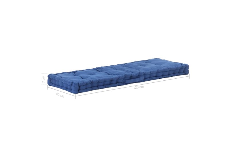 Hynde Til Pallesofa 120x40x7 cm Bomuld Lyseblå - Blå - Havemøbler - Hynder - Hynder til bænk & havesofa