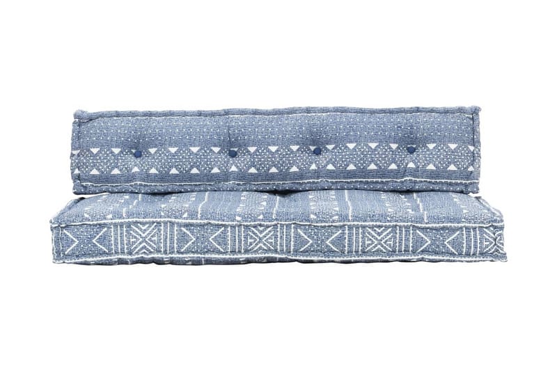 Hynde Til Pallesofa Stof Patchwork Indigo - Blå - Havemøbler - Hynder - Hynder til bænk & havesofa
