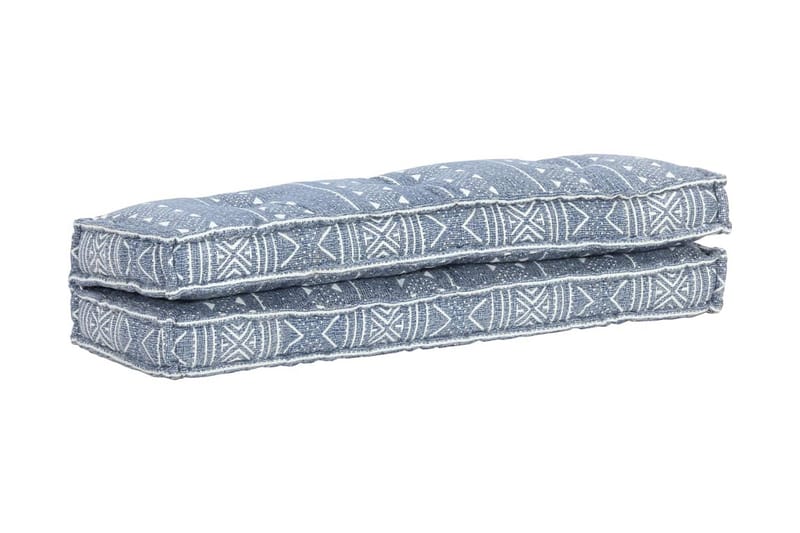 Hynde Til Pallesofa Stof Patchwork Indigo - Blå - Havemøbler - Hynder - Hynder til bænk & havesofa