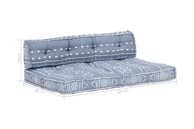 Hynde Til Pallesofa Stof Patchwork Indigo - Blå - Havemøbler - Hynder - Hynder til bænk & havesofa