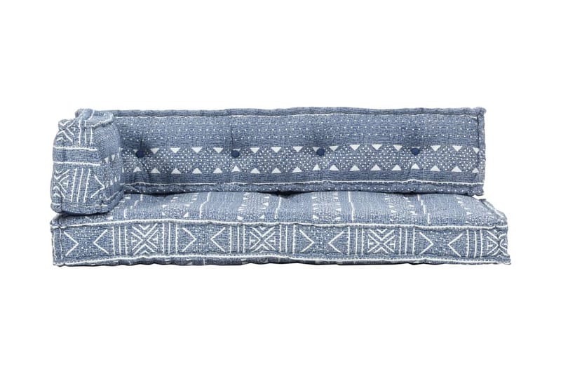 Hynde Til Pallesofa Stof Patchwork Indigo - Blå - Havemøbler - Hynder - Hynder til bænk & havesofa