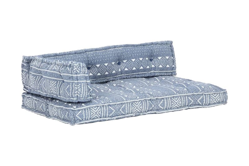 Hynde Til Pallesofa Stof Patchwork Indigo - Blå - Havemøbler - Hynder - Hynder til bænk & havesofa