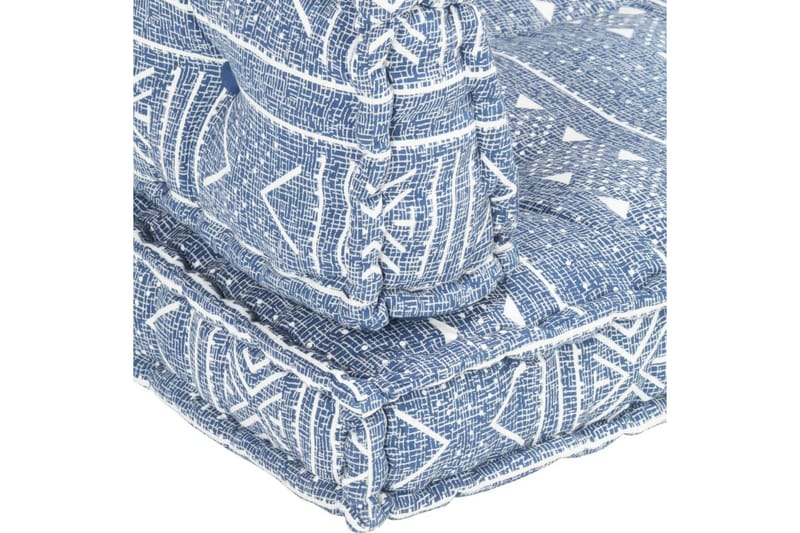 Hynde Til Pallesofa Stof Patchwork Indigo - Blå - Havemøbler - Hynder - Hynder til bænk & havesofa