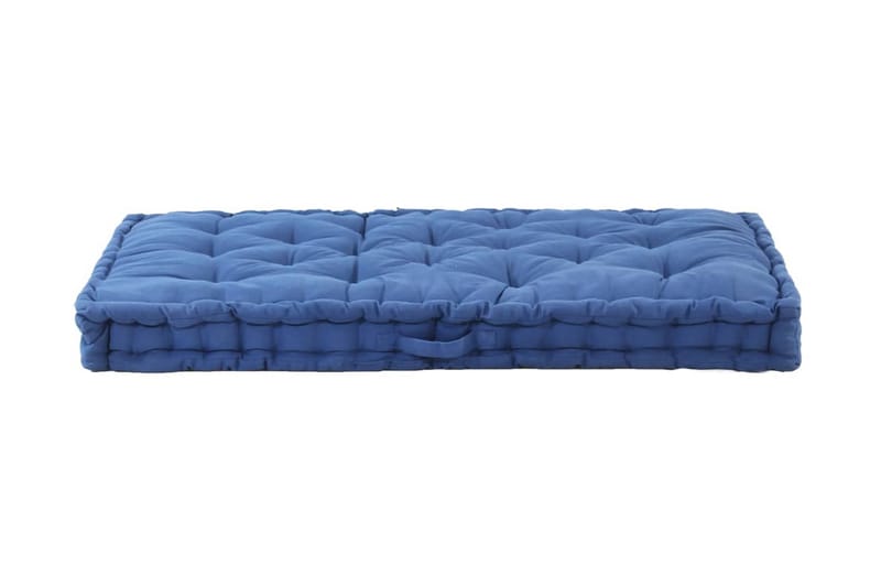 Hynde Til Pallesofa 120x80x10 cm Bomuld Lyseblå - Blå - Hynder til bænk & havesofa