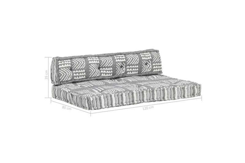Hynde Til Pallesofa Stof Patchwork Grå - Grå - Havemøbler - Hynder - Hynder til bænk & havesofa