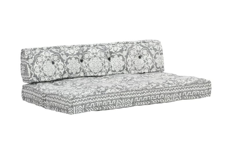 Hynde Til Pallesofa Stof Patchwork Lysegrå - Grå - Havemøbler - Hynder - Hynder til bænk & havesofa