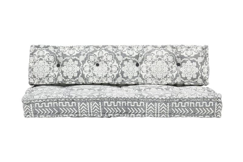 Hynde Til Pallesofa Stof Patchwork Lysegrå - Grå - Havemøbler - Hynder - Hynder til bænk & havesofa