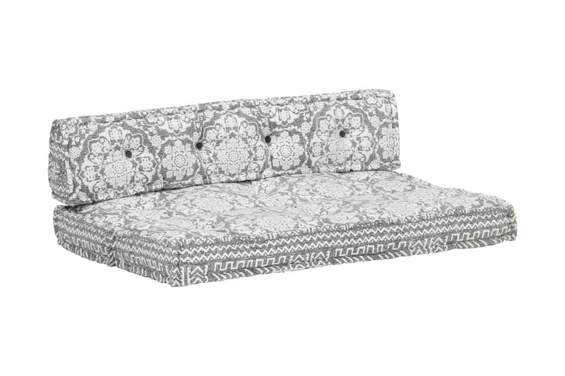 Hynde Til Pallesofa Stof Patchwork Lysegrå - Grå - Havemøbler - Hynder - Hynder til bænk & havesofa
