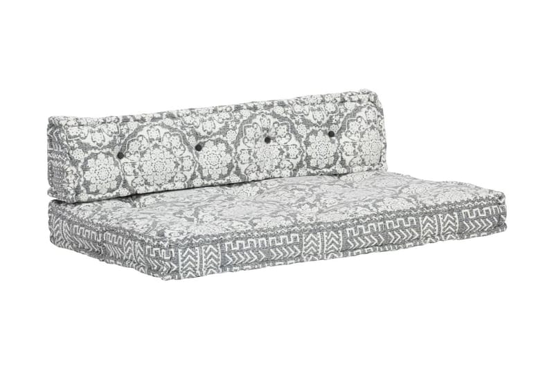 Hynde Til Pallesofa Stof Patchwork Lysegrå - Grå - Havemøbler - Hynder - Hynder til bænk & havesofa
