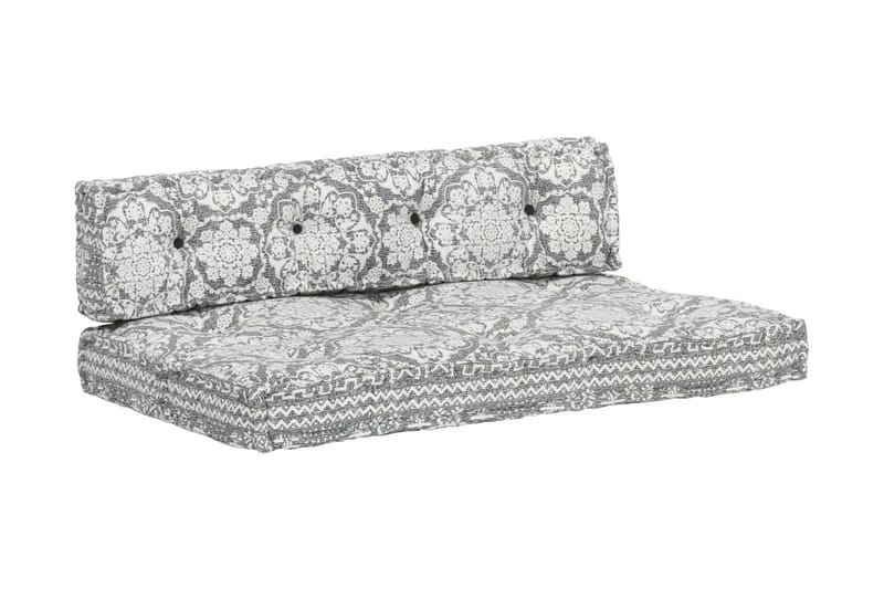 Hynde Til Pallesofa Stof Patchwork Lysegrå - Grå - Havemøbler - Hynder - Hynder til bænk & havesofa