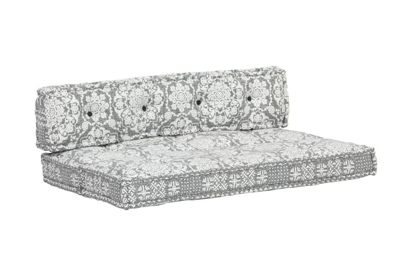 Hynde Til Pallesofa Stof Patchwork Lysegrå - Grå - Havemøbler - Hynder - Hynder til bænk & havesofa