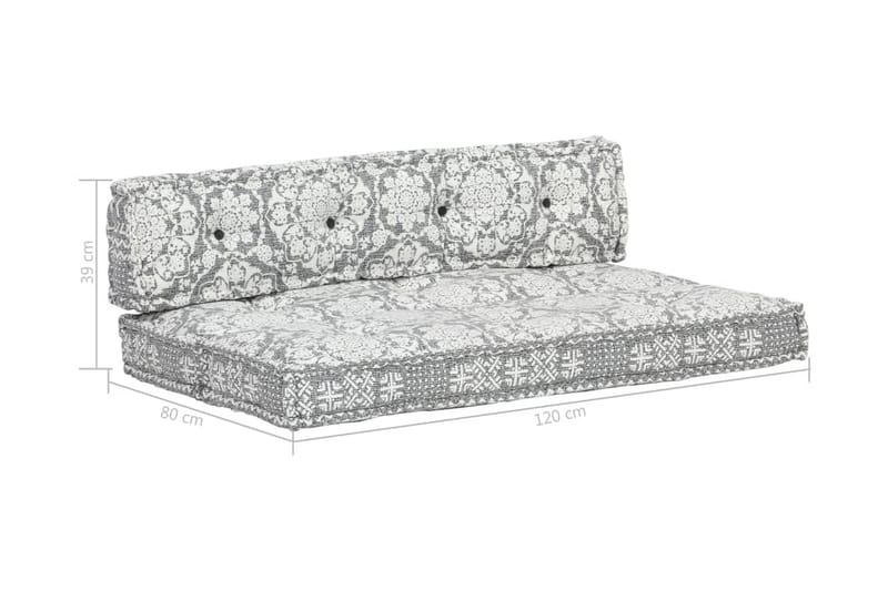 Hynde Til Pallesofa Stof Patchwork Lysegrå - Grå - Havemøbler - Hynder - Hynder til bænk & havesofa