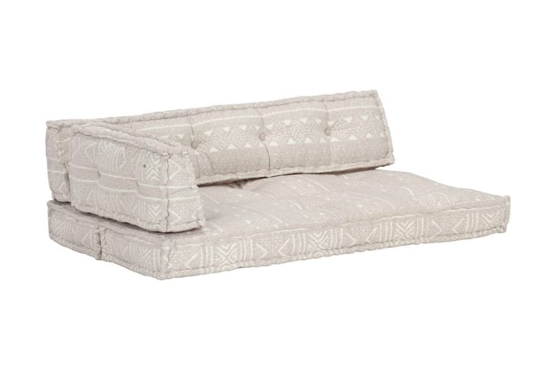 Hynde Til Pallesofa Stof Patchwork Lysebrun - Brun - Havemøbler - Hynder - Hynder til bænk & havesofa