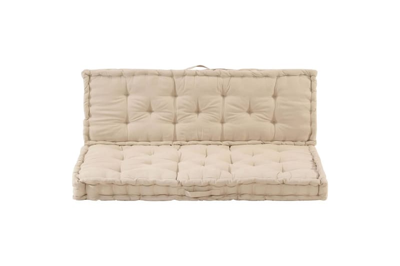 Hynder Til Pallesofa 2 stk. Bomuld Beige - Beige - Havemøbler - Hynder - Hynder til bænk & havesofa