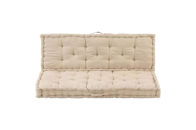 Hynder Til Pallesofa 2 stk. Bomuld Beige - Beige - Hynder til bænk & havesofa