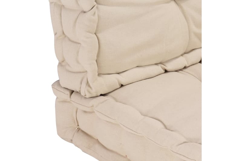 Hynder Til Pallesofa 2 stk. Bomuld Beige - Beige - Hynder til bænk & havesofa