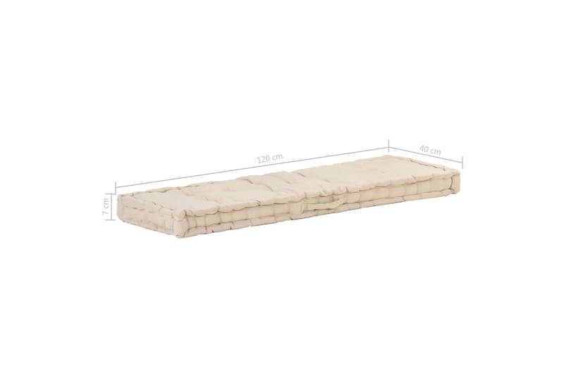Hynder Til Pallesofa 2 stk. Bomuld Beige - Beige - Havemøbler - Hynder - Hynder til bænk & havesofa