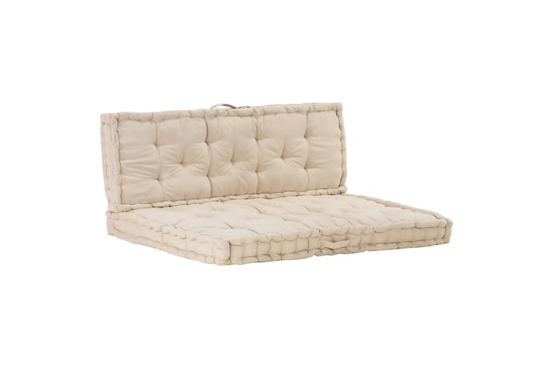 Hynder Til Pallesofa 2 stk. Bomuld Beige - Beige - Havemøbler - Hynder - Hynder til bænk & havesofa