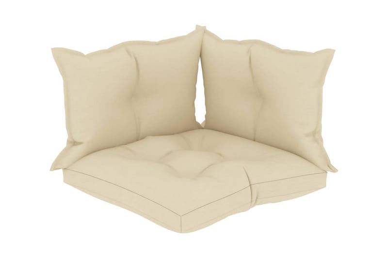 Hynder Til Pallesofa 3 stk. Stof Cremefarvet - Creme - Havemøbler - Hynder - Hynder til bænk & havesofa