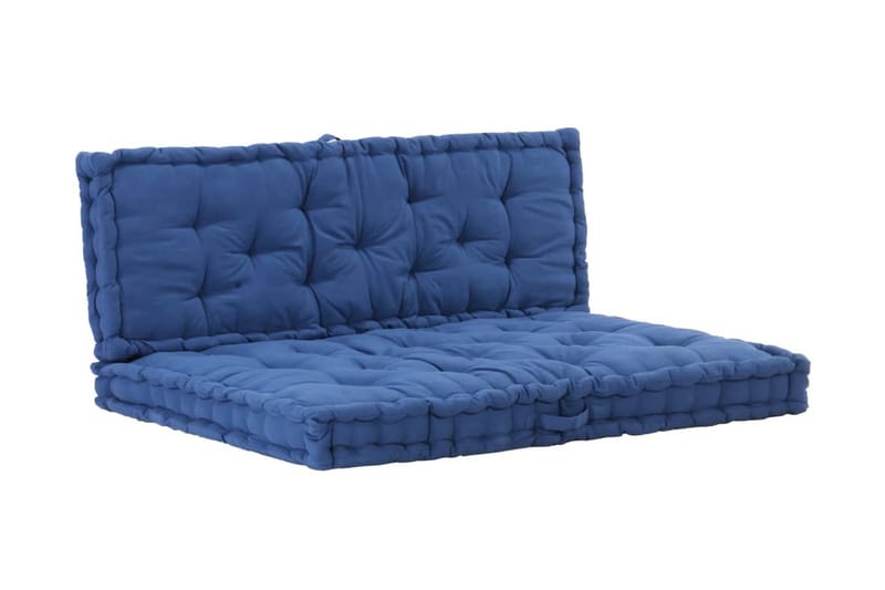 Hynder Til Pallesofa 2 stk. Bomuld Lyseblå - Blå - Havemøbler - Hynder - Hynder til bænk & havesofa