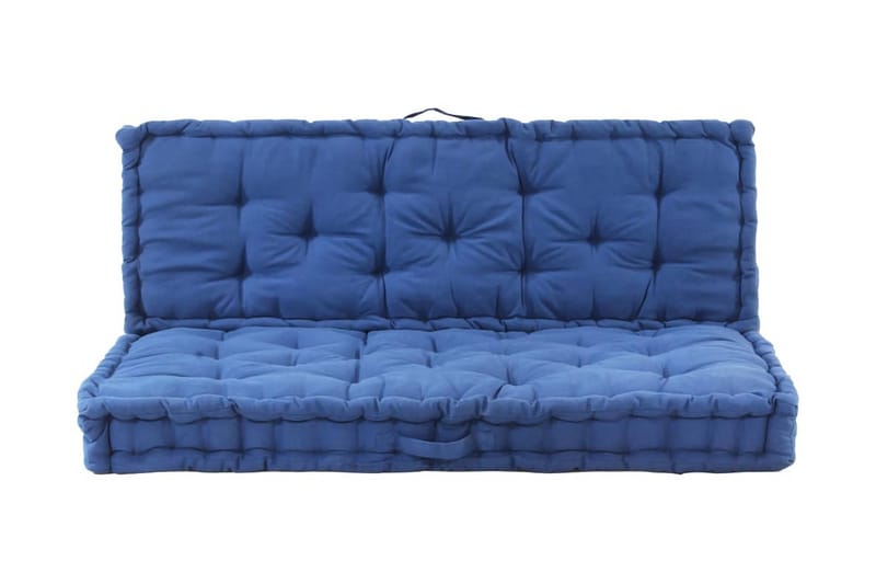 Hynder Til Pallesofa 2 stk. Bomuld Lyseblå - Blå - Havemøbler - Hynder - Hynder til bænk & havesofa