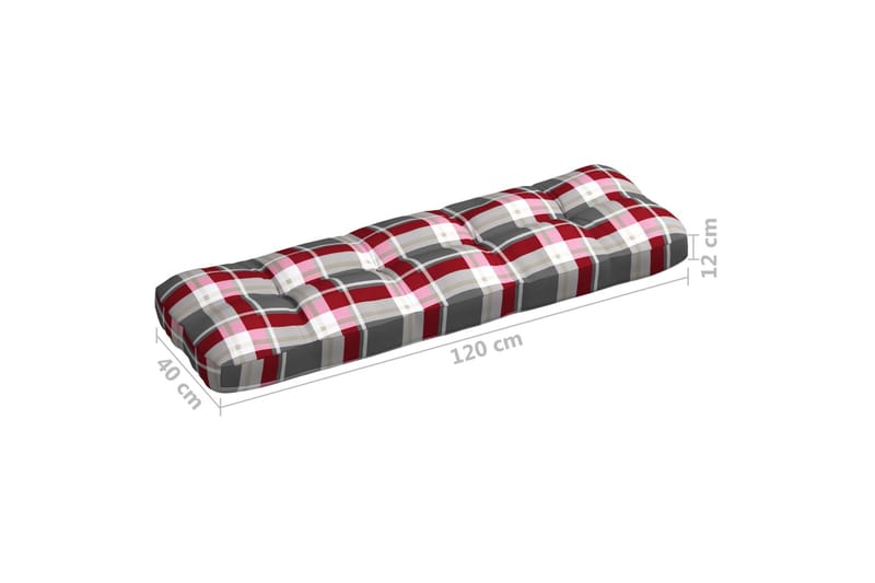 hynder til pallesofa 5 stk. rødternet mønster - Flerfarvet - Havemøbler - Hynder - Hynder til bænk & havesofa