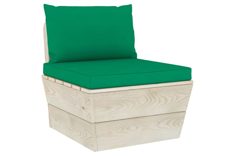Hynder til pallesofa 2 stk. stof grøn - Grøn - Havemøbler - Hynder - Hynder til bænk & havesofa