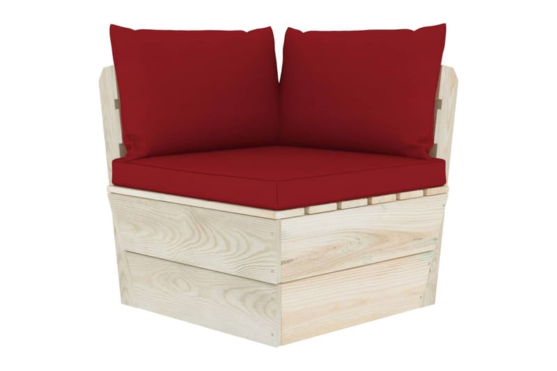 Hynder til pallesofa 3 stk. stof vinrød - Rød - Havemøbler - Hynder - Hynder til bænk & havesofa