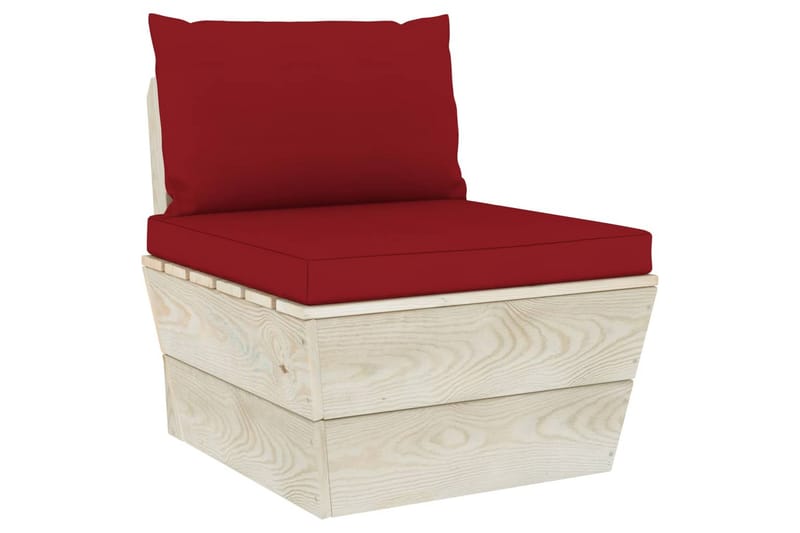 Hynder til pallesofa 2 stk. stof vinrød - Rød - Havemøbler - Hynder - Hynder til bænk & havesofa