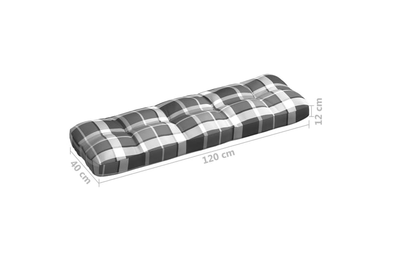 hynder til pallesofa 5 stk. gråternet mønster - Flerfarvet - Havemøbler - Hynder - Hynder til bænk & havesofa