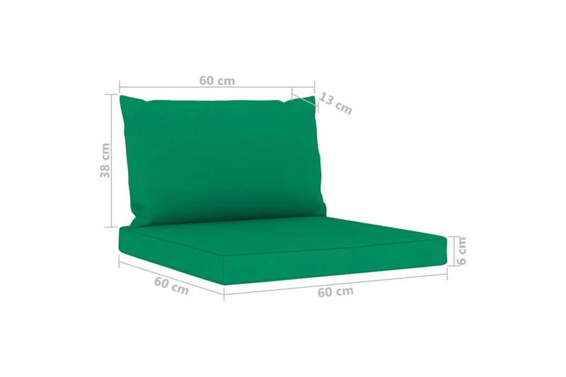 Hynder til pallesofa 2 stk. stof grøn - Grøn - Havemøbler - Hynder - Hynder til bænk & havesofa