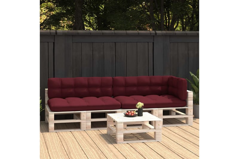 Hynder til pallesofa 5 stk. vinrød - Rød - Havemøbler - Hynder - Hynder til bænk & havesofa