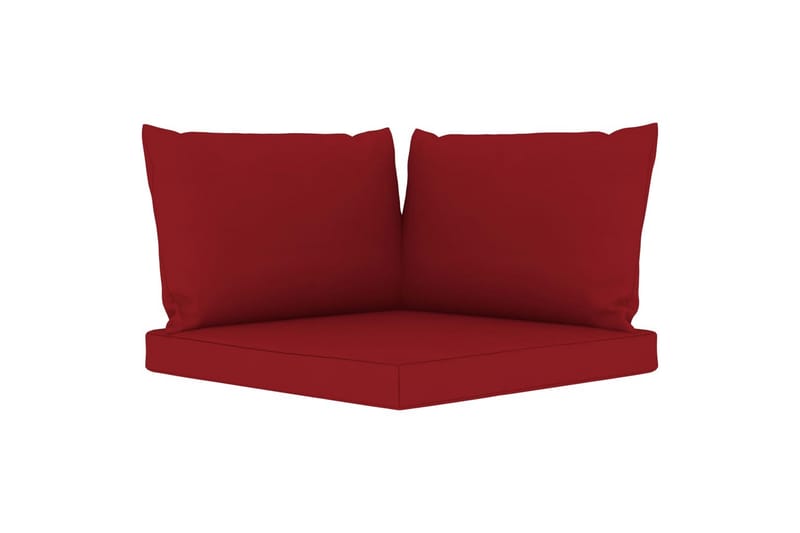 Hynder til pallesofa 3 stk. stof vinrød - Rød - Havemøbler - Hynder - Hynder til bænk & havesofa