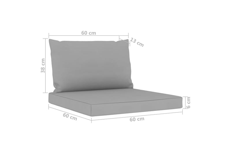 Hynder til pallesofa 2 stk. stof grå - Grå - Havemøbler - Hynder - Hynder til bænk & havesofa