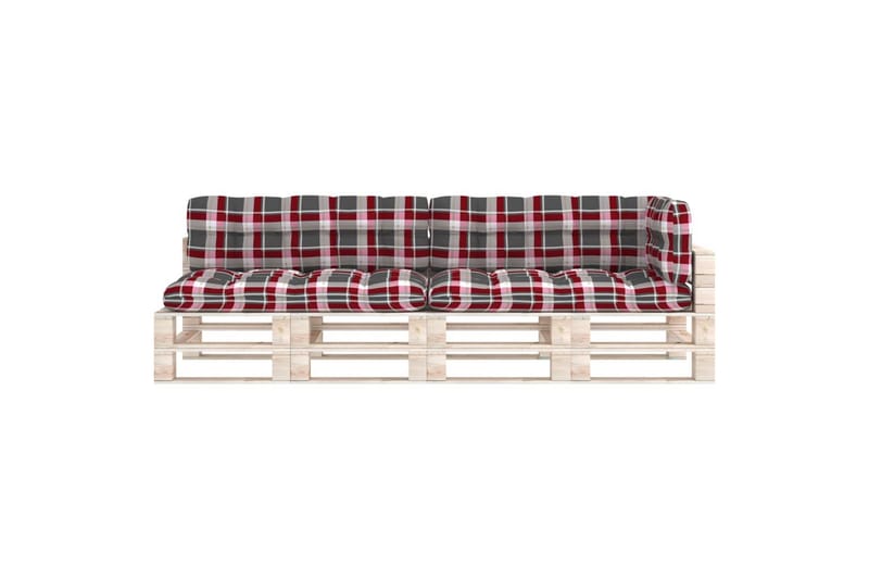 hynder til pallesofa 5 stk. rødternet mønster - Flerfarvet - Havemøbler - Hynder - Hynder til bænk & havesofa