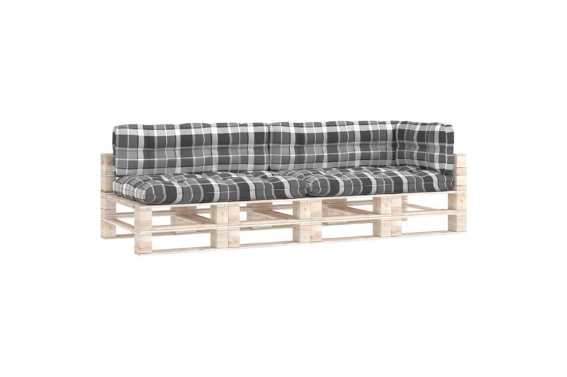 hynder til pallesofa 5 stk. gråternet mønster - Flerfarvet - Havemøbler - Hynder - Hynder til bænk & havesofa