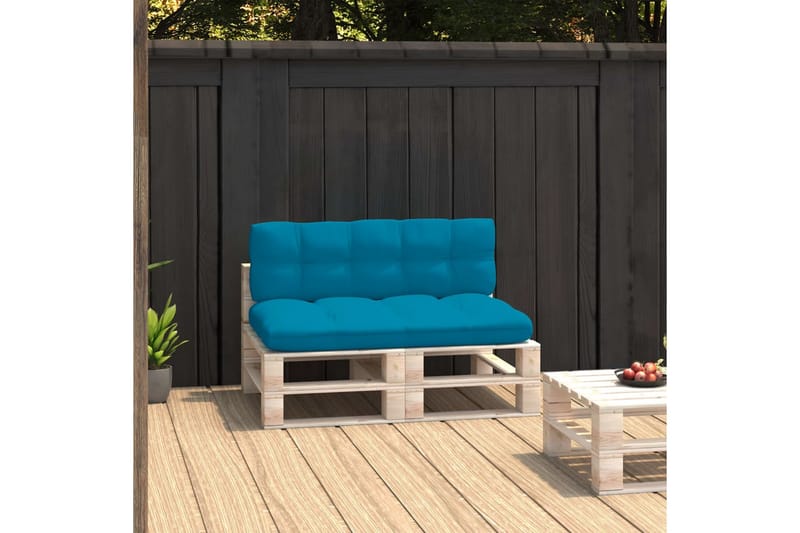 Hynder Til Pallesofa 2 Stk. Stof Blå - Blå - Havemøbler - Hynder - Hynder til bænk & havesofa