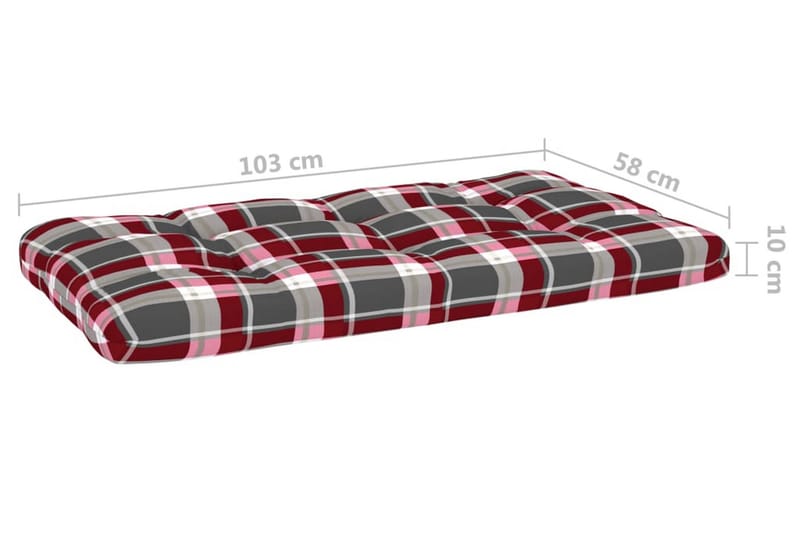 Hynder Til Pallesofa 3 Stk. Rødternet Mønster - Flerfarvet - Havemøbler - Hynder - Hynder til bænk & havesofa