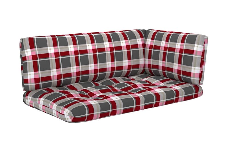 Hynder Til Pallesofa 3 Stk. Rødternet Mønster - Flerfarvet - Havemøbler - Hynder - Hynder til bænk & havesofa