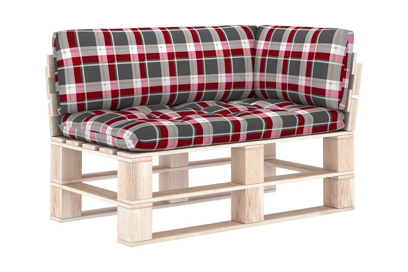 Hynder Til Pallesofa 3 Stk. Rødternet Mønster - Flerfarvet - Havemøbler - Hynder - Hynder til bænk & havesofa